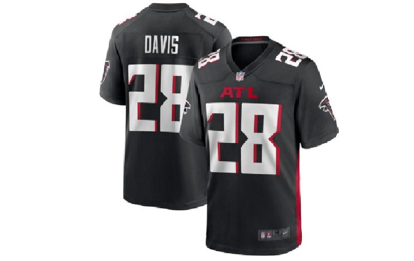Men Atlanta Falcons #28 Mike Davis Nike Black Game Player NFL Jersey->atlanta falcons->NFL Jersey
